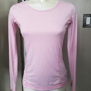 Women's Pink Work Out Athletic Gear Workout Shirt Top